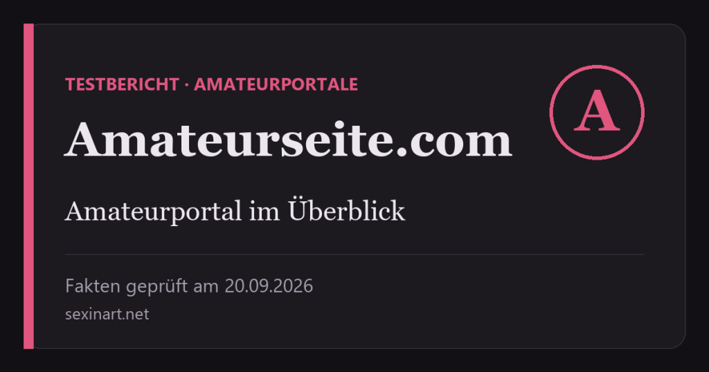 Amateurseite.com Testbericht: Titelgrafik mit Prüfdatum