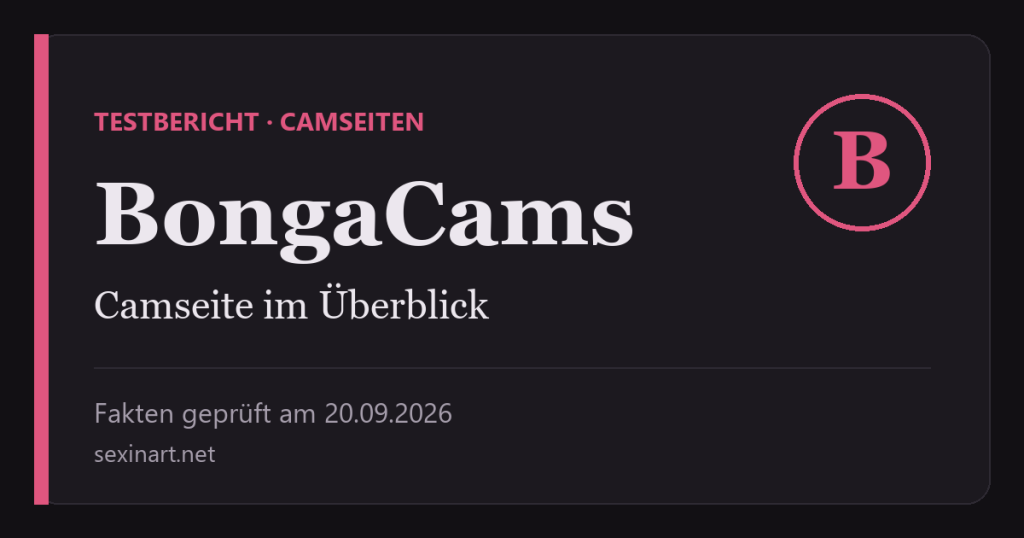BongaCams Testbericht: Titelgrafik mit Prüfdatum
