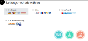 Screenshot der Zahlungsmethoden und anonymen Rechnungsstellung bei mydirtyhobby