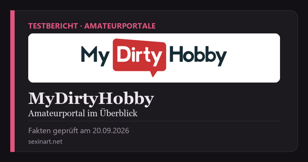 MyDirtyHobby: Titelgrafik mit Prüfdatum