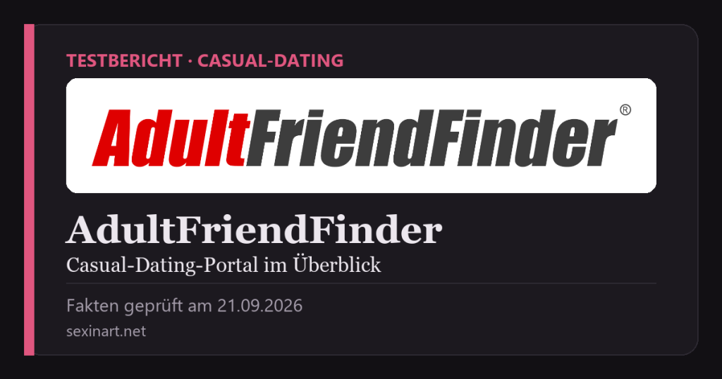 AdultFriendFinder: Titelgrafik mit Prüfdatum