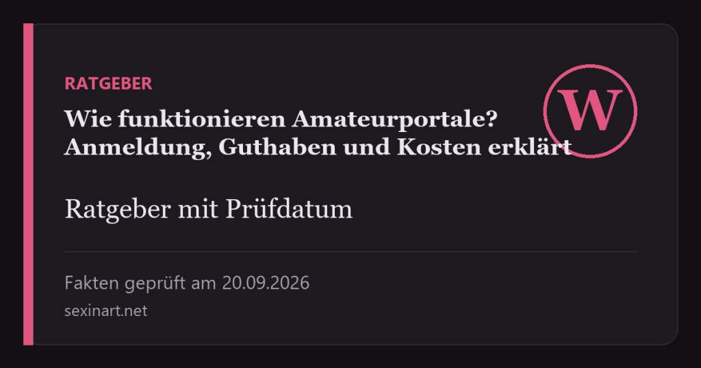 Wie funktionieren Amateurportale? Anmeldung, Guthaben und Kosten erklärt: Titelgrafik