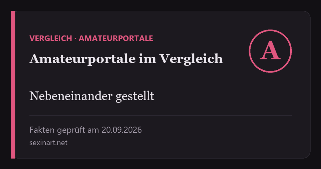 Amateurportale im Vergleich: Titelgrafik mit Prüfdatum