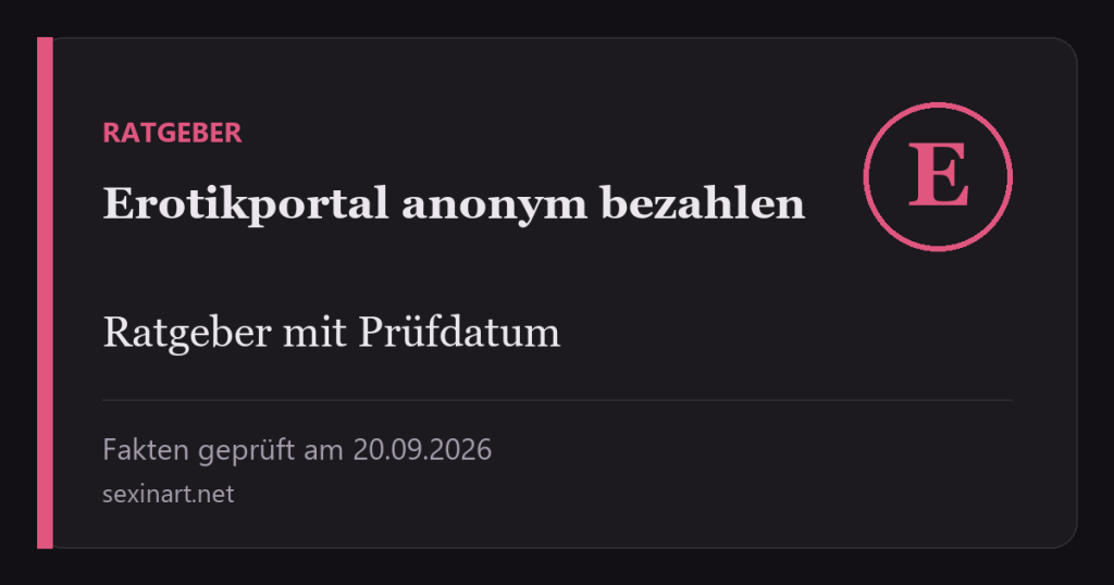 Erotikportal anonym bezahlen: Titelgrafik