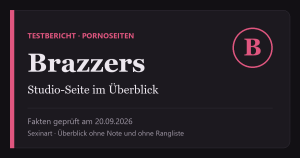 Brazzers Testbericht: Titelgrafik mit Prüfdatum