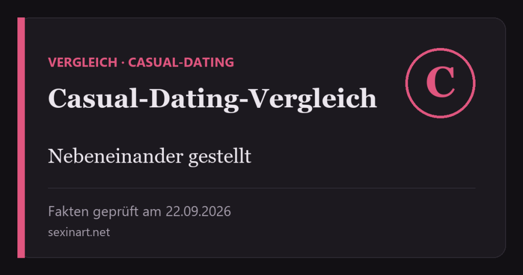 Casual-Dating-Vergleich: Titelgrafik mit Prüfdatum