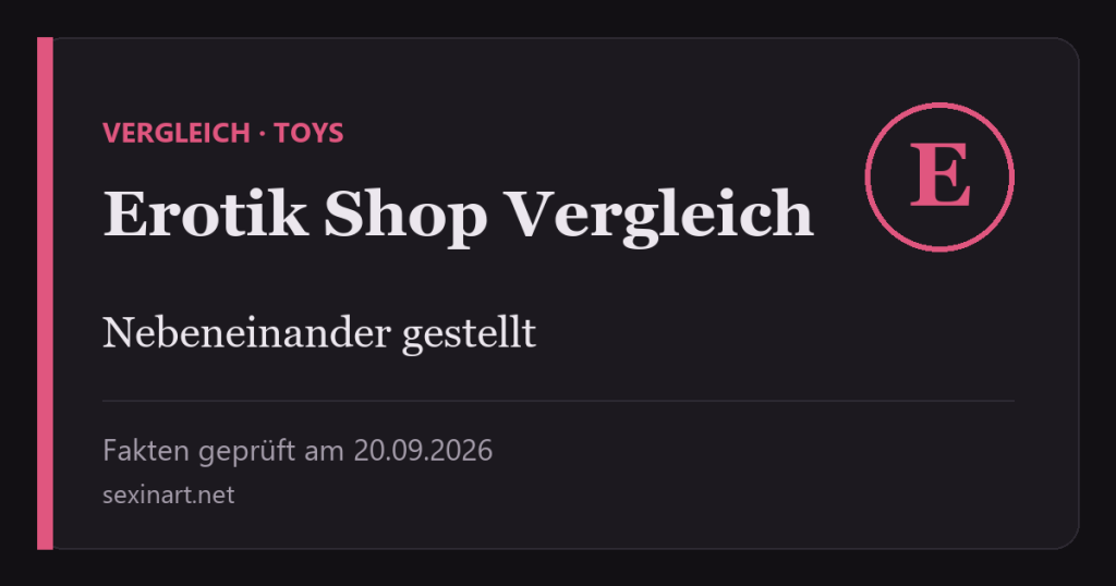 Erotik Shop Vergleich: Titelgrafik mit Prüfdatum