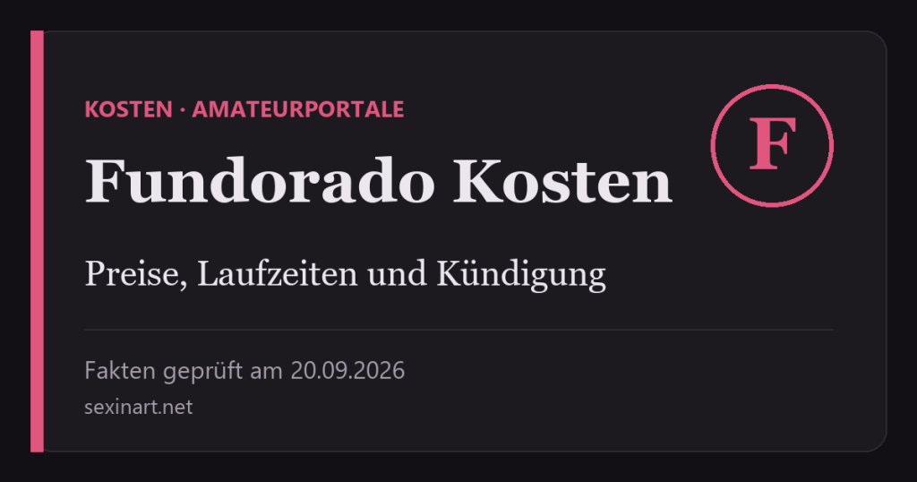 Fundorado Kosten: Titelgrafik mit Prüfdatum