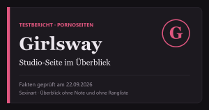 Girlsway: Titelgrafik mit Prüfdatum