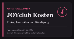 JOYclub Kosten: Titelgrafik mit Prüfdatum