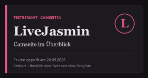 LiveJasmin Testbericht: Titelgrafik mit Prüfdatum