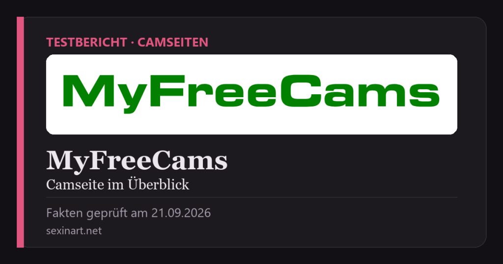 MyFreeCams: Titelgrafik mit Prüfdatum