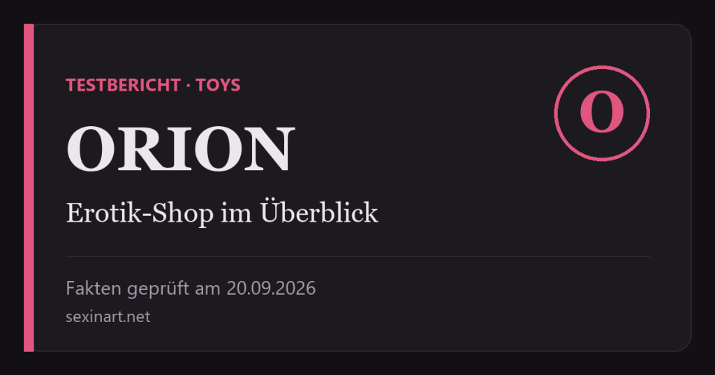 ORION Erotik-Shop Testbericht: Titelgrafik mit Prüfdatum