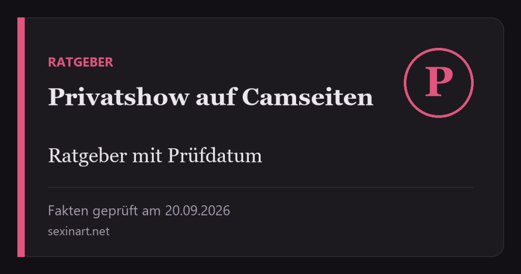 Privatshow auf Camseiten: Titelgrafik