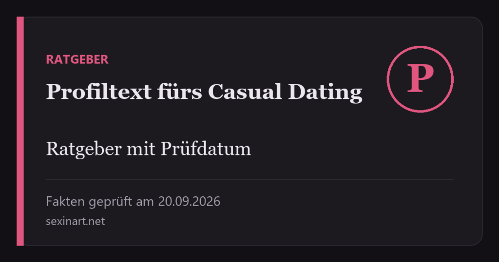 Profiltext fürs Casual Dating: Titelgrafik