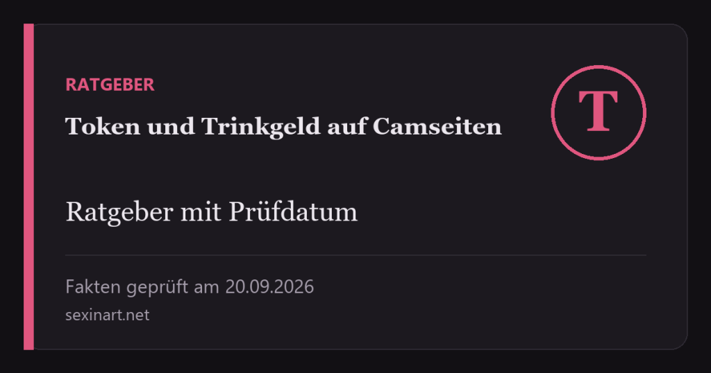 Token und Trinkgeld auf Camseiten: Titelgrafik
