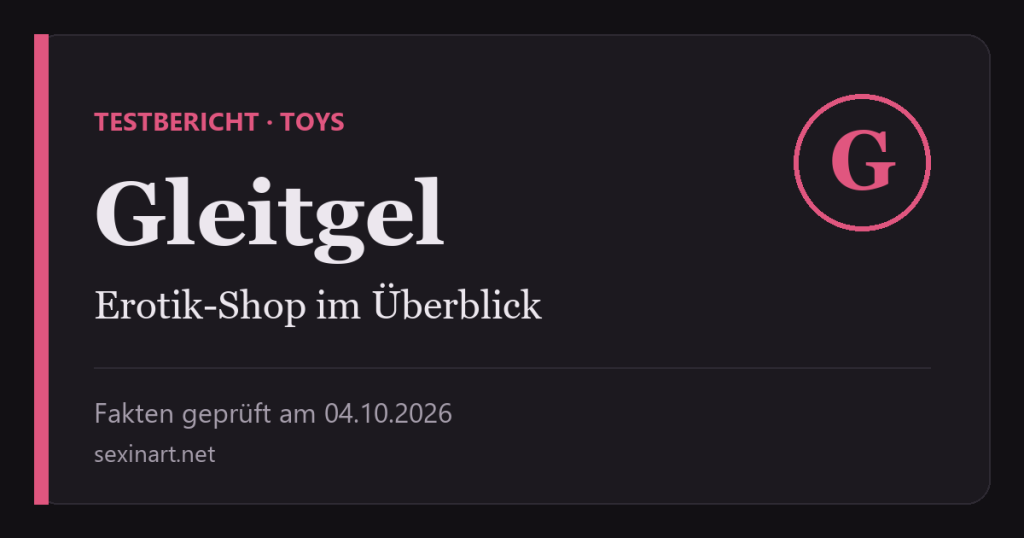 Gleitgel: Titelgrafik mit Prüfdatum