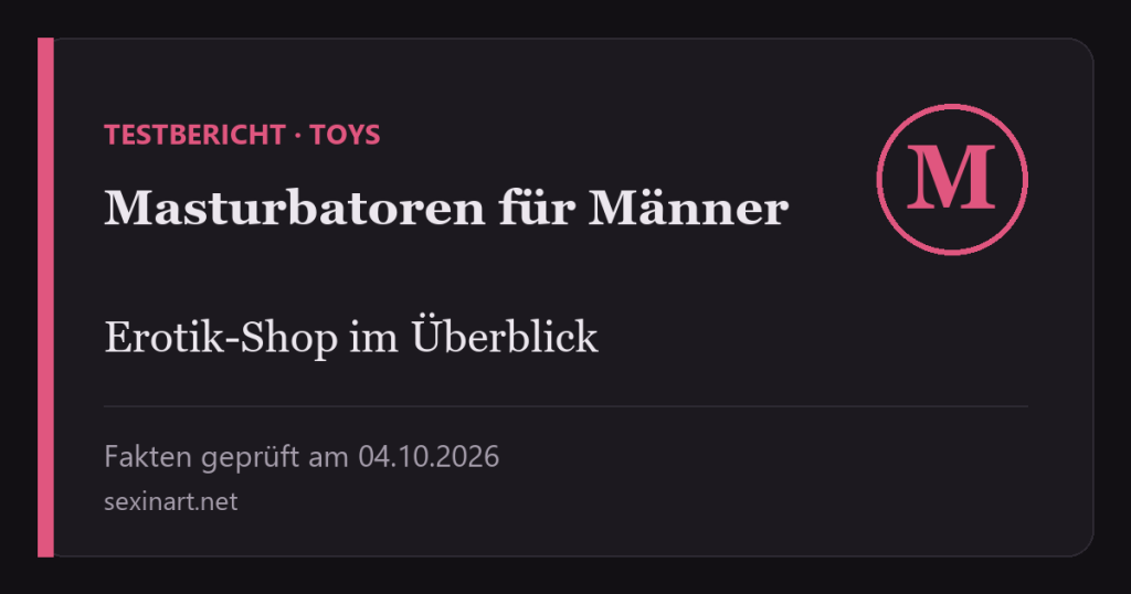Masturbatoren für Männer: Titelgrafik mit Prüfdatum