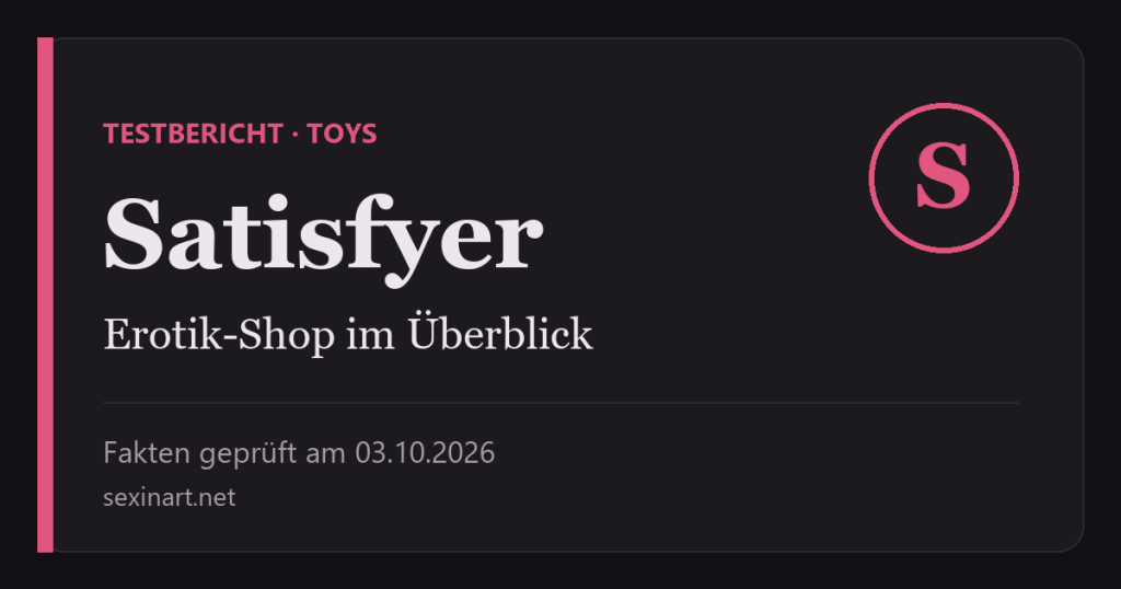 Satisfyer Shop: Titelgrafik mit Prüfdatum