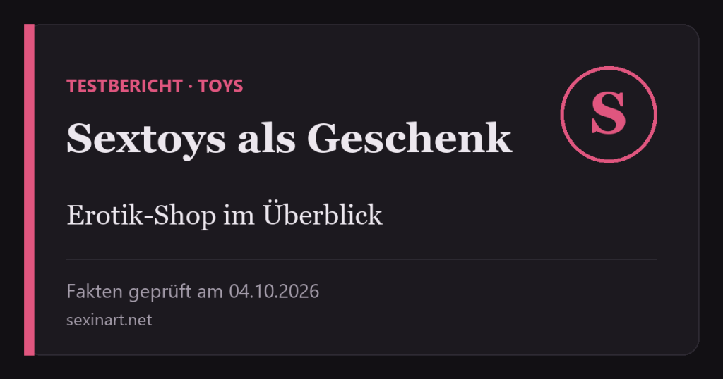 Sextoys als Geschenk: Titelgrafik mit Prüfdatum