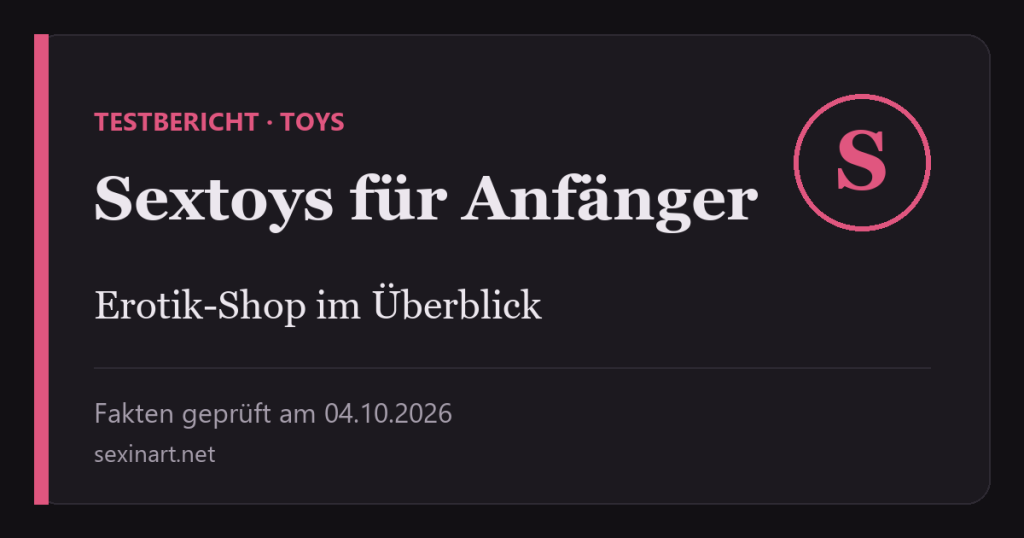Sextoys für Anfänger: Titelgrafik mit Prüfdatum
