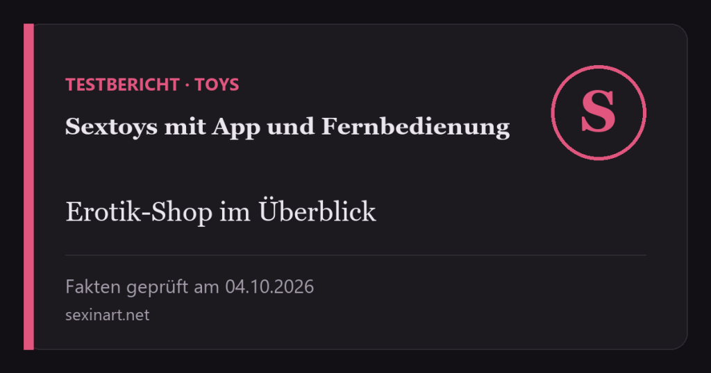 Sextoys mit App und Fernbedienung: Titelgrafik mit Prüfdatum
